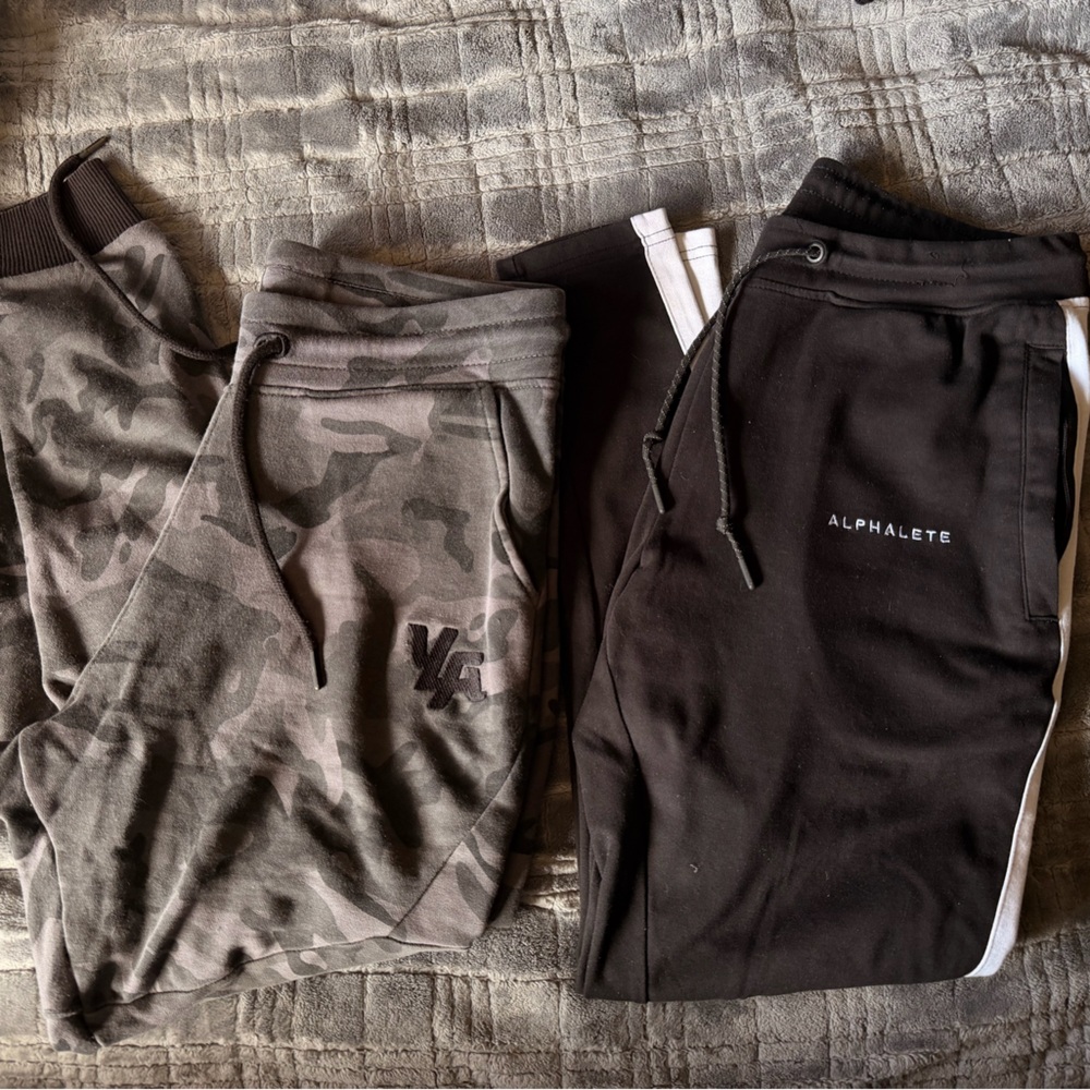 YoungLA Camouflage and Black alphalete Joggers